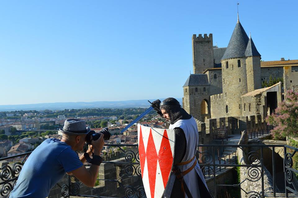 Séance photos sur les remparts de la Cité, Carcassonne