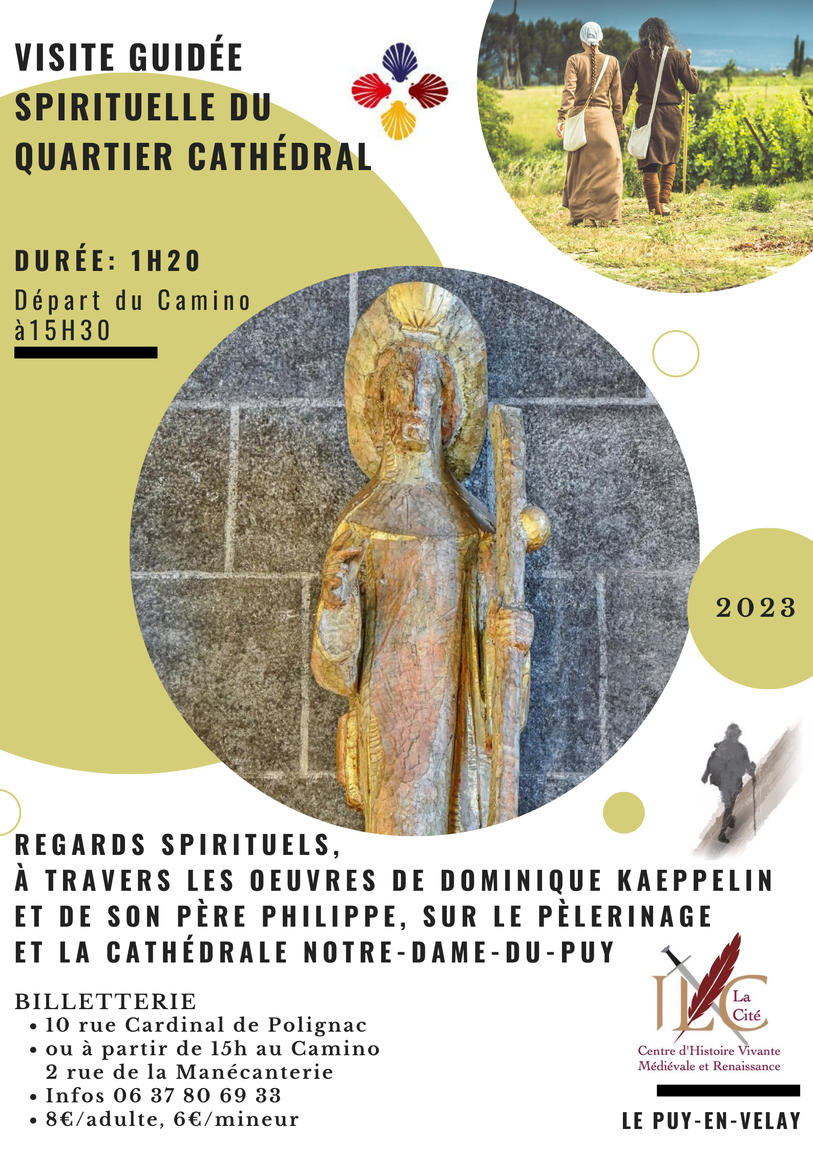 Affiche visite guidée spirituelle Le Puy-en-Velay 2023