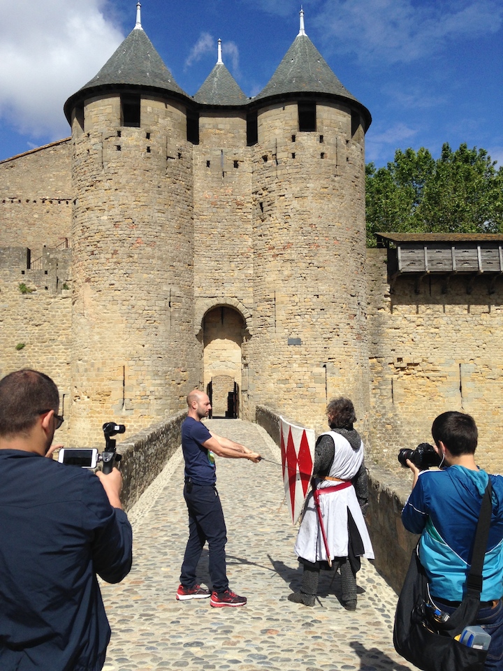 Leçon d'escrime médiévale pour ESPN, Carcassonne