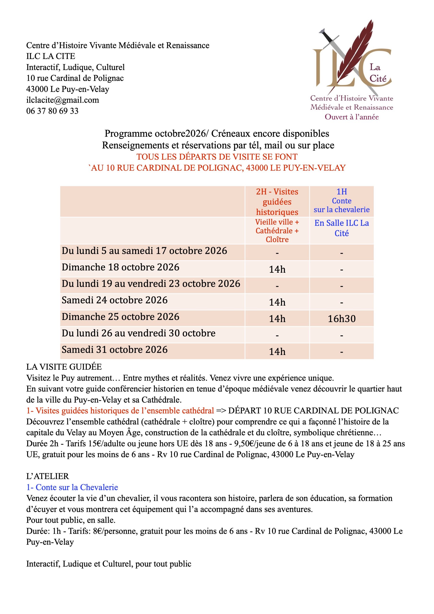 Visiter le Puy-en-Velay Octobre 2026