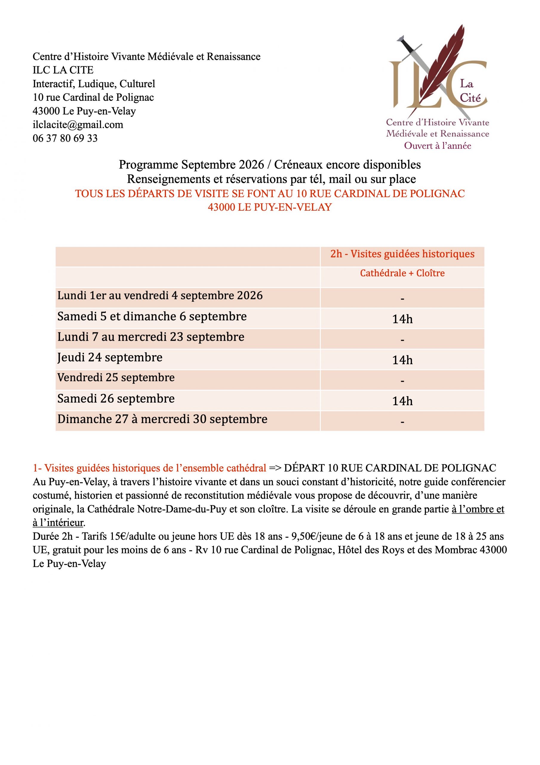 Visitez le Puy-en-Velay Septembre 2026
